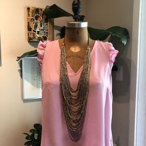 Gold beaded layer necklace
